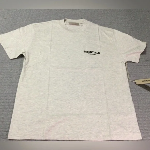 Essentials Fear of God Men's Light Oatmeal Short Sleeve T-Shirt - Picture 1 of 11